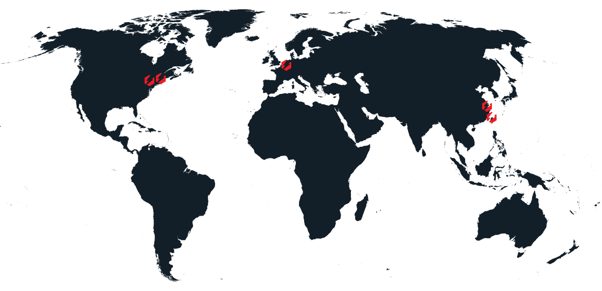 Map of EZRED offices around the world
