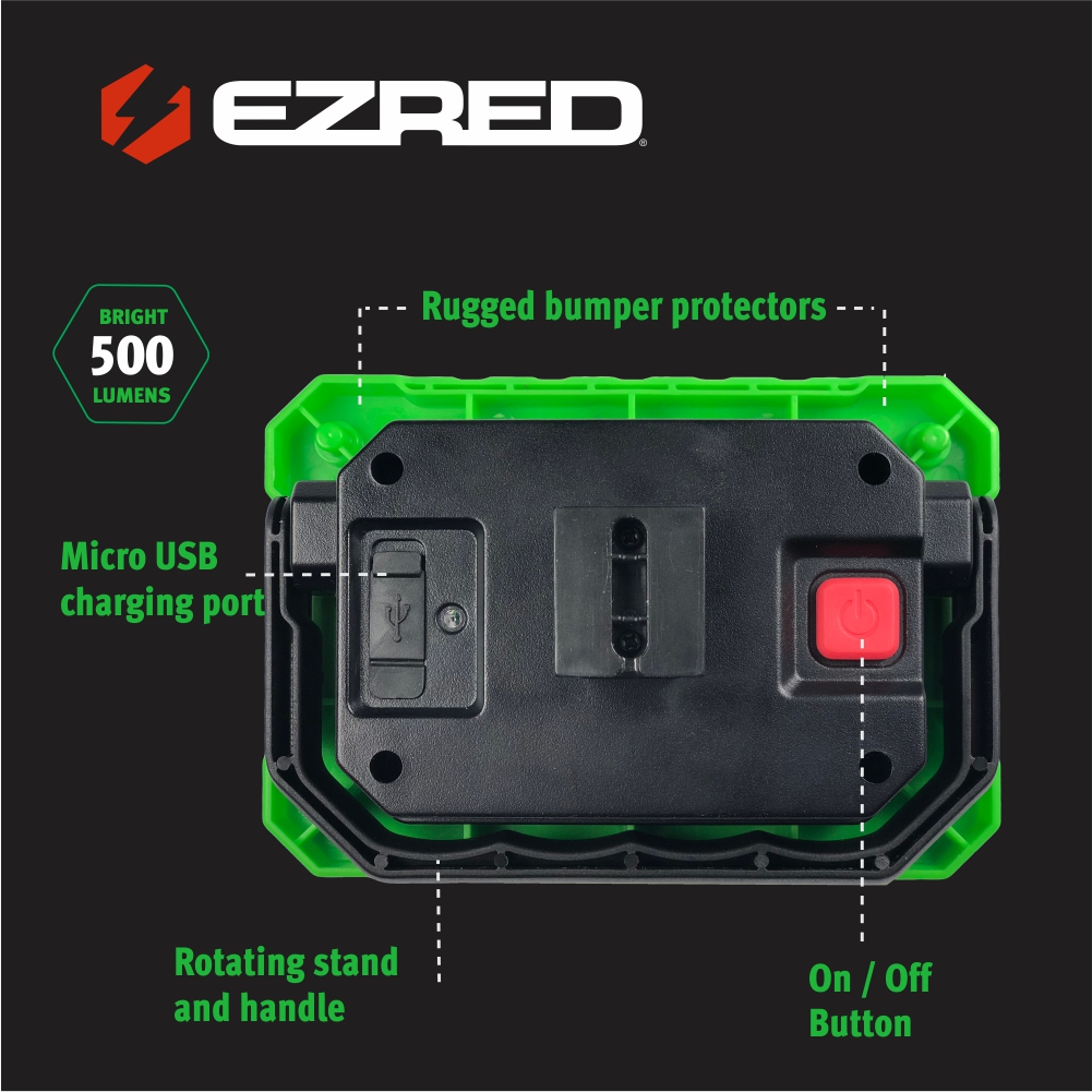 Logo Work Light with Magnetic Base (Green) - EZRED
