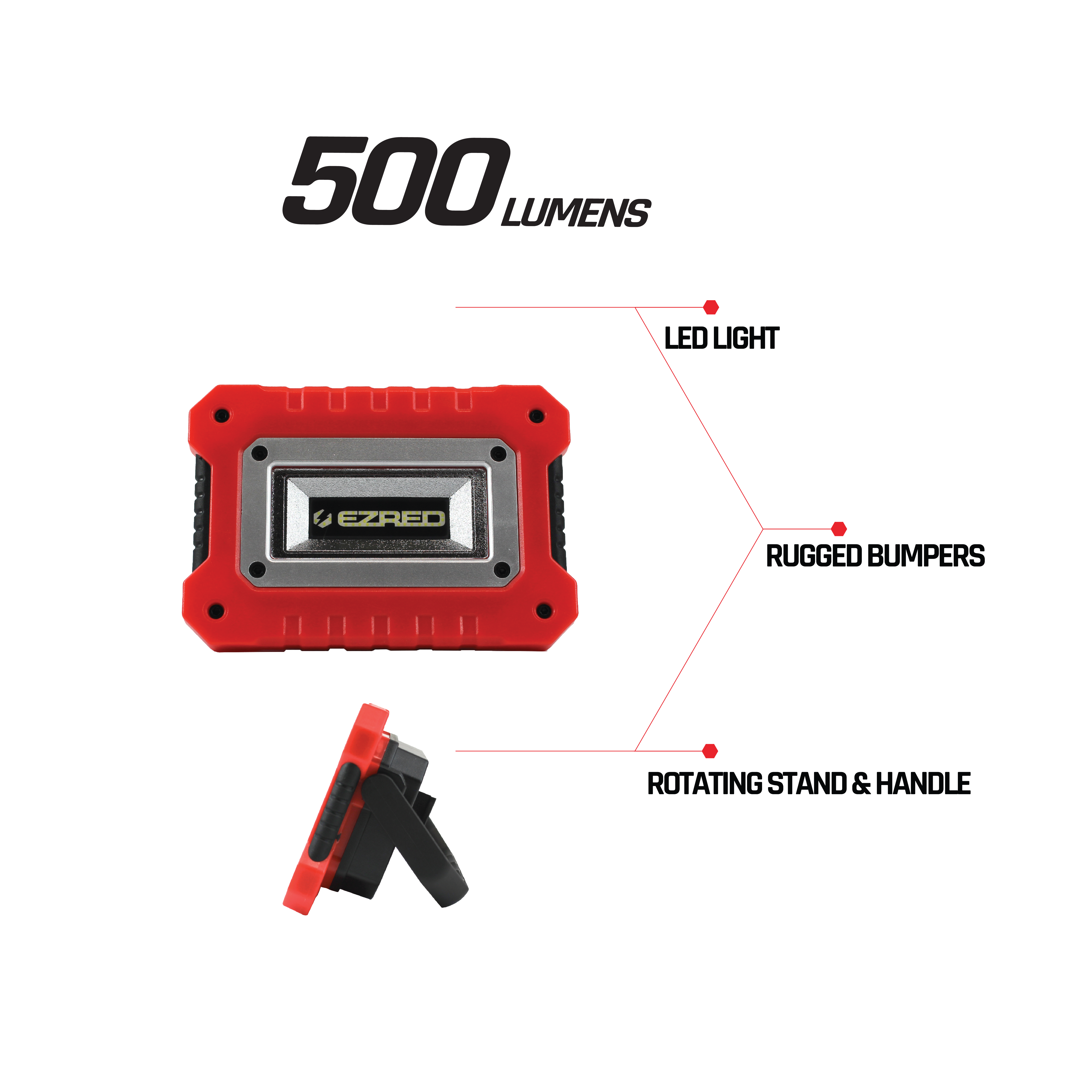 RED-E 500 Watt (614Wh) Powerstation, LEDZ