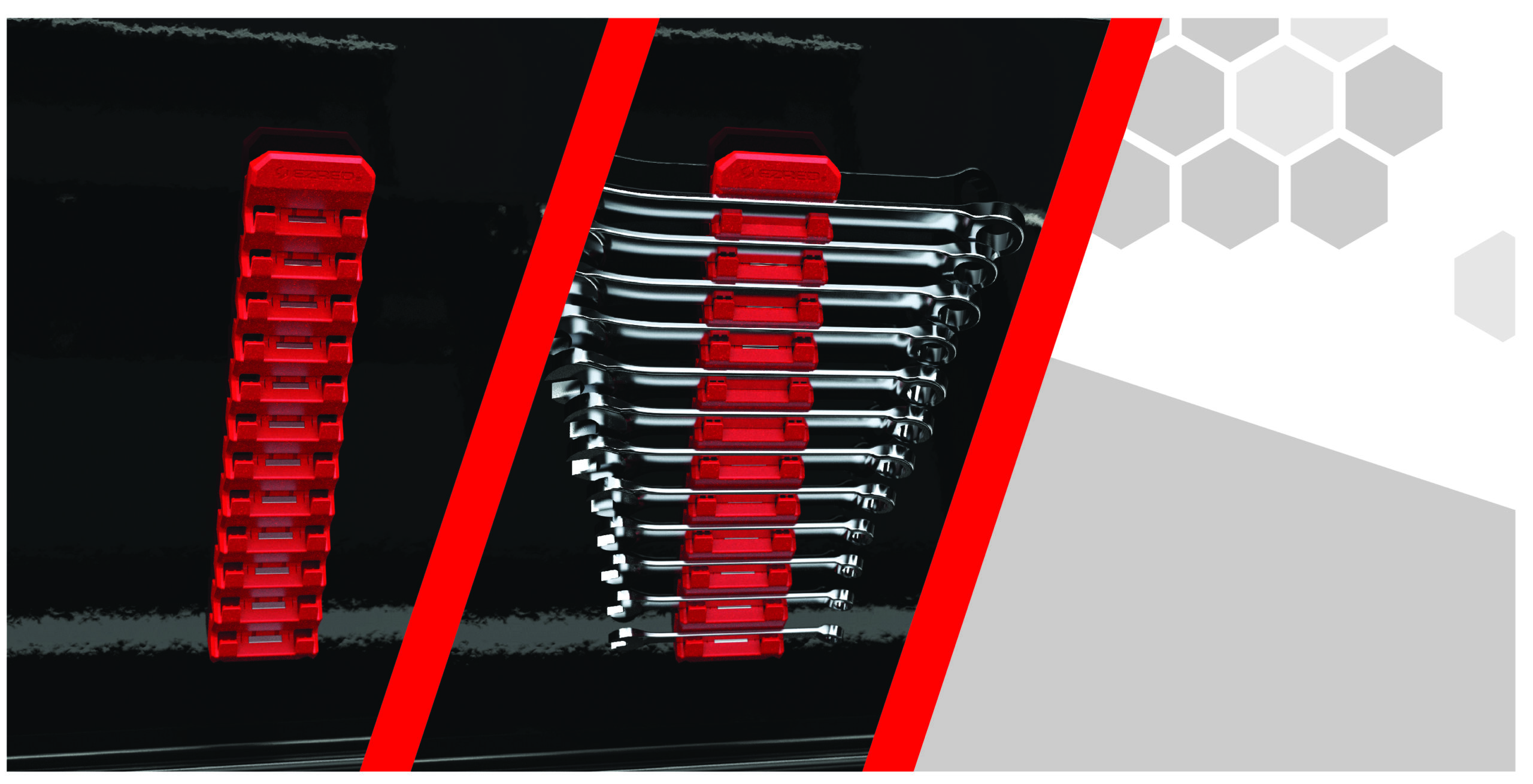 EZRED - WR10-RD Ezred WR10RD Magnetic Wrench Organizer Holdup To 10  Wrenches with Individual Magnetic Wrench Holders & Magnetic Bottom