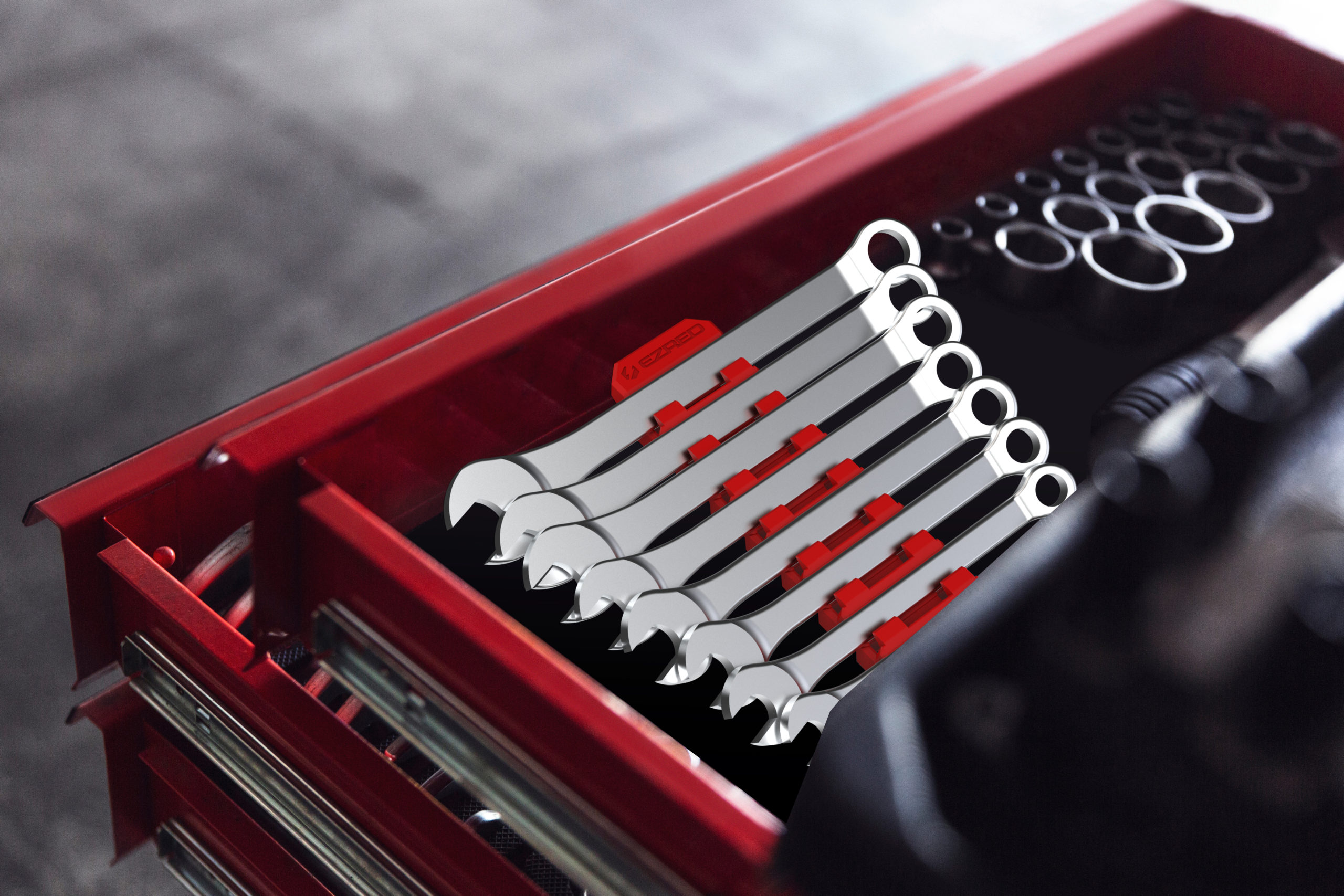 Triple Tab Magnetic Modular Wrench Pro - Red